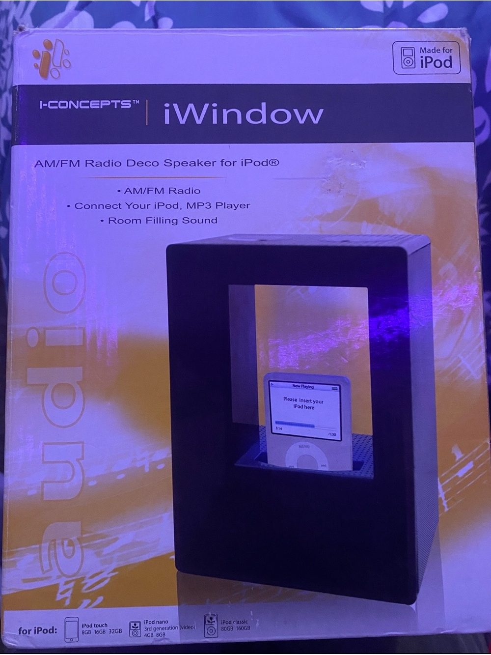 i-Concepts iWindow Black AM/FM Docking Speaker for iPod